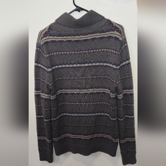 Gap Sweater Mens Medium Gray Shawl Cardigan Button Up Western Navajo Knit Hiking - Picture 12 of 12